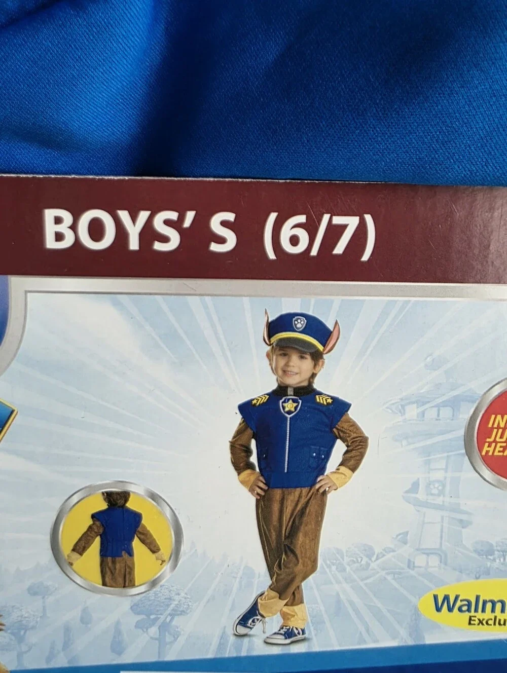 New boy's size 6/7 Deluxe Paw Patrol Chase Halloween Costume, jumpsuit & hat